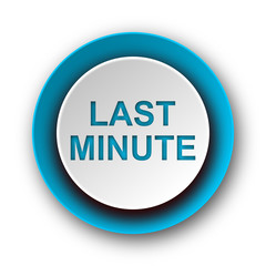 last minute blue modern web icon on white background