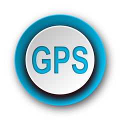 gps blue modern web icon on white background