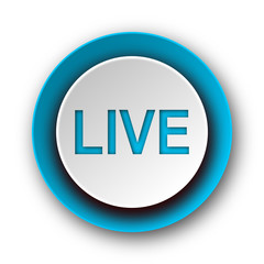 live blue modern web icon on white background