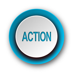action blue modern web icon on white background