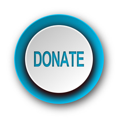 donate blue modern web icon on white background