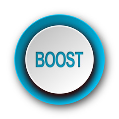 boost blue modern web icon on white background