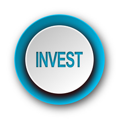 invest blue modern web icon on white background