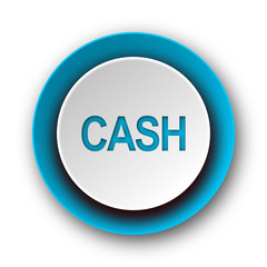 cash blue modern web icon on white background