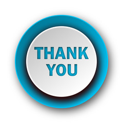 thank you blue modern web icon on white background