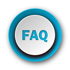 faq blue modern web icon on white background
