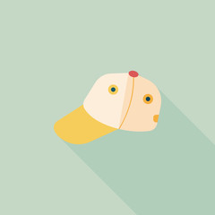 baseball cap flat icon with long shadow,eps10