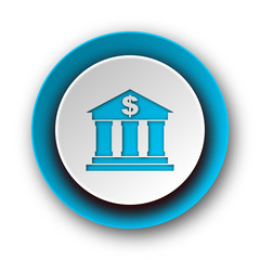 bank blue modern web icon on white background