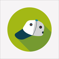 baseball cap flat icon with long shadow,eps10