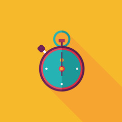 stopwatch flat icon with long shadow,eps10
