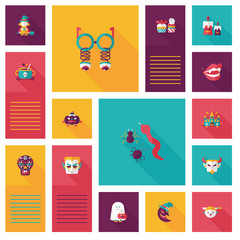 Halloween flat ui bakcground set