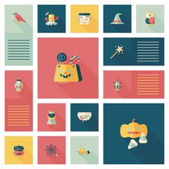 Halloween flat ui bakcground set