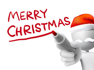 Santa claus holding a pen