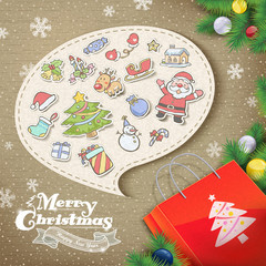 collage style Christmas elements