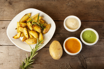 Spanish tapas presented on a wooden floor