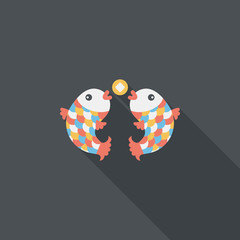 Chinese New Year flat icon with long shadow,eps10, Chinese decor