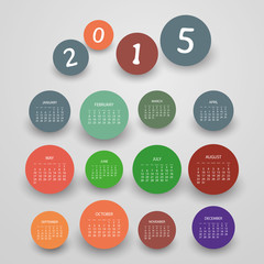 Calendar 2015 - Vector Illustration Design