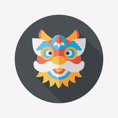Chinese New Year flat icon with long shadow,eps10,The dragon and