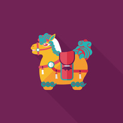 Chinese New Year flat icon with long shadow,eps10, Chinese decor