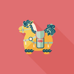 Chinese New Year flat icon with long shadow,eps10, Chinese decor