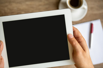 Tablet with empty screen