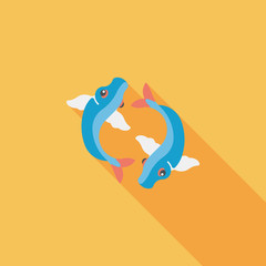 Chinese New Year flat icon with long shadow,eps10, Chinese decor