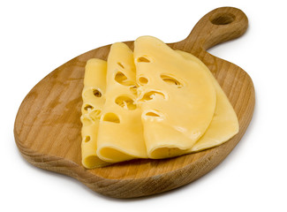 delicious cheese on a wooden board