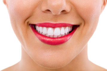 Healthy female teeth and smile