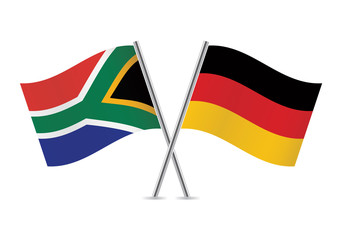 German and South African flags. Vector illustration.