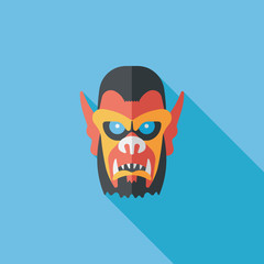 Halloween devil flat icon with long shadow,eps10