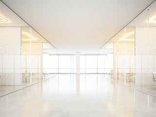 Naklejka premium Office interior with white furniture
