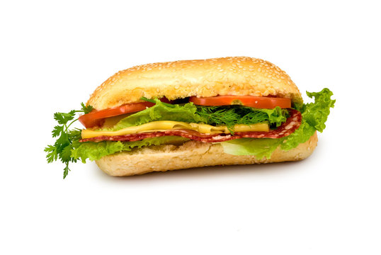 Isolated image of a sandwich