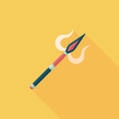 Halloween devil fork flat icon with long shadow,eps10