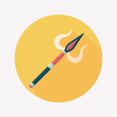Halloween devil fork flat icon with long shadow,eps10