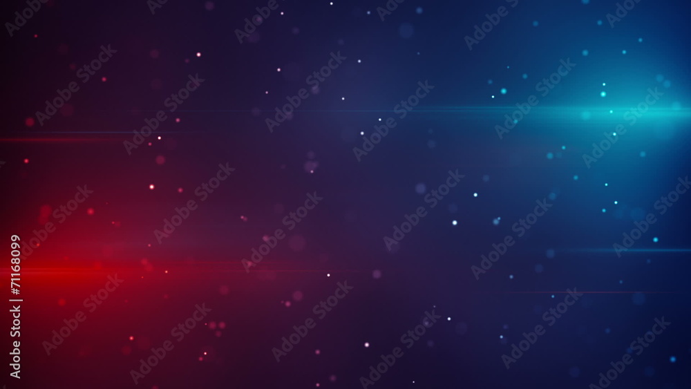 Poster blue red lights and particles modern loopable background
