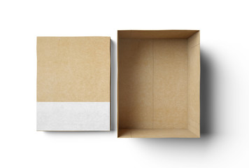 Empty isolated box with white strip