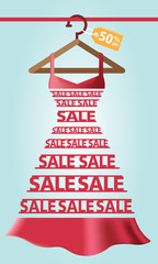 Woman dress, shopping, sale, typography
