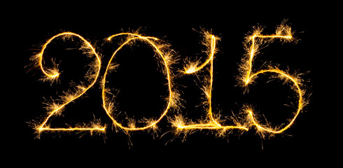 Happy New Year - 2015 with sparklers