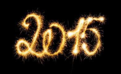 Happy New Year - 2015 with sparklers