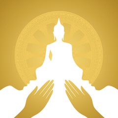 Buddha silhouette, Buddhism and bothi tree