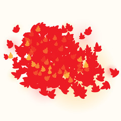 red fall leaves background design template