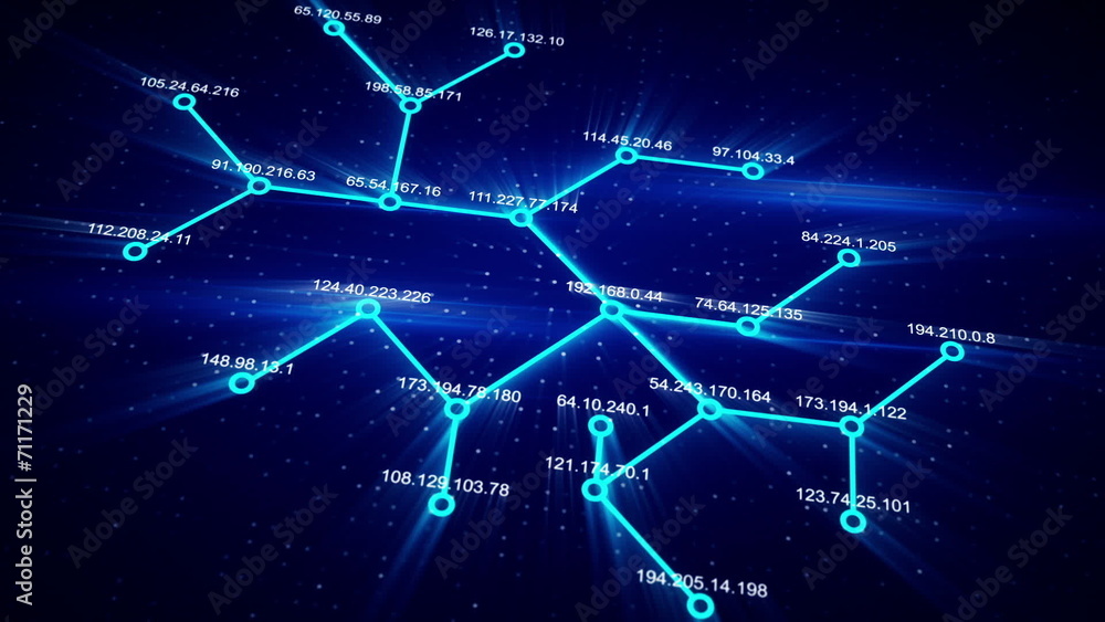Poster growing computer network concept animation