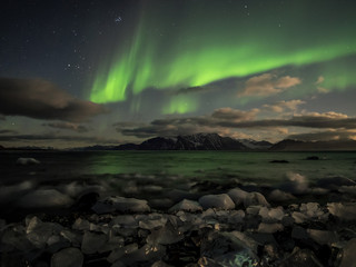 Northern Lights above the frozen Arctic fjord © Incredible Arctic