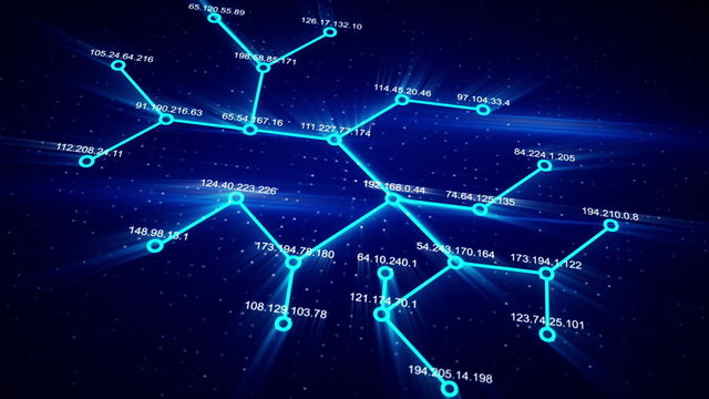 growing computer network concept animation
