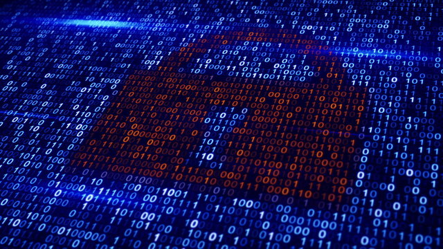 digital binary code lock loopable background