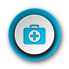 first aid blue modern web icon on white background