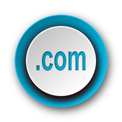 com blue modern web icon on white background
