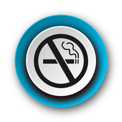 no smoking blue modern web icon on white background