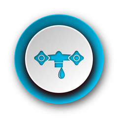 water blue modern web icon on white background
