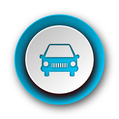 car blue modern web icon on white background